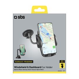 SBS TE0UCH20W Smartphone Holder for 6.8" on Glass - Black - Smartphone Holders - Smartphones - Techbox