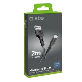 SBS TECABLEMICRO2K USB-A - Micro-USB Cable 2 m - Black | Techbox