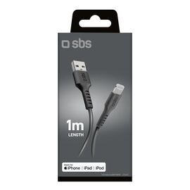 SBS TECABLEUSBIP589K USB-A - Lightning Cable 1m MFi Certified - Black | Techbox
