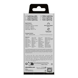 SBS TECABLEUSBIP589K USB-A - Lightning Cable 1m MFi Certified - Black | Techbox