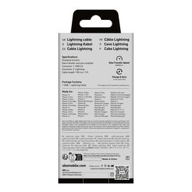 SBS TECABLEUSBIP589W USB-A - Lightning Cable - White | Techbox