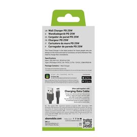 SBS TETR1CPD25 25W USB-C Wall Charger with Power Delivery - Black - Travel Chargers - Smartphone Chargers - Techbox