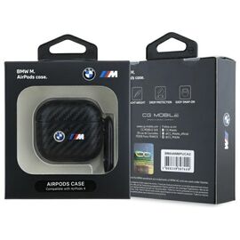 BMW Carbon Double Metal Logo Case for AirPods 4 - Black - Smartphone Accessories - Cables & Accessories - Techbox
