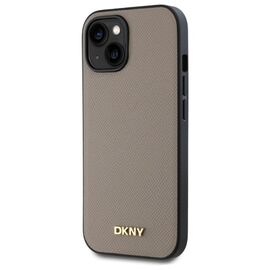 DKNY Grained Metal Logo MagSafe iPhone 15 Case - Beige - Uncategorized Cases (2) - Cases - Techbox