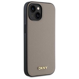 DKNY Grained Metal Logo MagSafe iPhone 15 Case - Beige - Uncategorized Cases (2) - Cases - Techbox