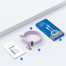 Kabel Orico CDX 100W 5A Power Delivery USB-C - USB-C 1m - fioletowy - Cables & Adapters - Cables & Accessories - Techbox