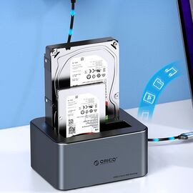 Orico 6646C3-C 4-Drive Docking Station with Offline Clone Function 2.5"/3.5" SATA HDD/SSD - Gray - Cases & Accessories - Hard Drives - Techbox