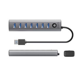 Orico CL7U-U3 hub 7x USB-A 3.0 + USB-C 5V/3A 1m - gray - USB Hubs & Card Readers - Peripherals - Techbox