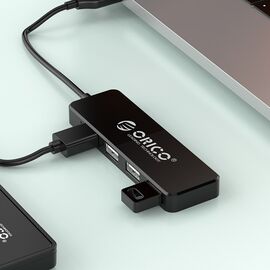 Orico FL01 USB-A Hub Docking Station 4x USB-A 2.0 - Black | Techbox