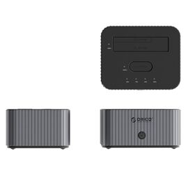 Orico IT28E-C 2-Disk Docking Station with M.2 NVME 2.5"/3.5 HDD/2.5" SSD Clone Function - Gray - Cases & Accessories - Hard Drives - Techbox