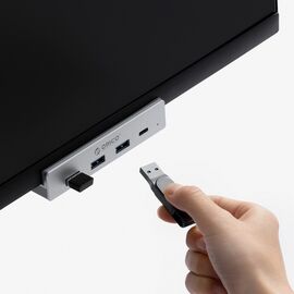 Orico MH4PC Hub Clamp-Mounted USB-C / 3x USB-A 3.0 + 1x USB-C 3.0 - Silver - USB Hubs & Card Readers - Peripherals - Techbox