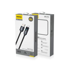 Dudao L7T USB-A - USB-C 66W Cable with LED Display 1m - Black | Techbox