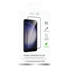 Puro Frame Tempered Glass with Black Frame for Samsung Galaxy S25 / S24 | Techbox