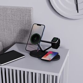 Tech-Protect QI15W-A41 3in1 Wireless Charger with MagSafe for Apple Devices - Black