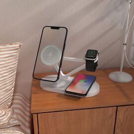 Tech-Protect QI15W-A41 3in1 Wireless Charger with MagSafe for Apple Devices - White