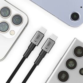 Tech-Protect UltraBoost DNA USB-C PD60W/3A Cable 50cm - Gray - Cables & Adapters - Cables & Accessories - Techbox