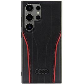 Audi Genuine Leather MagSafe S24 Ultra S928 black-red hardcase AU-TPUPCS24U-R8/D3-RD