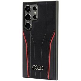 Audi Genuine Leather MagSafe S24 Ultra S928 black-red hardcase AU-TPUPCS24U-R8/D3-RD