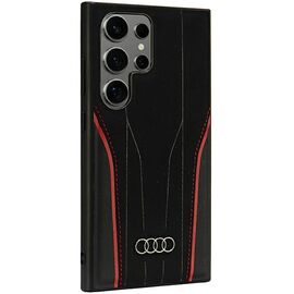 Audi Genuine Leather MagSafe S24 Ultra S928 black-red hardcase AU-TPUPCS24U-R8/D3-RD