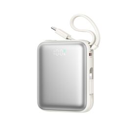 Joyroom JR-PBF27 10000mAh 22.5W Powerbank with Built-in USB-C and Lightning Cables - White - Travel Chargers - Smartphone Chargers - Techbox
