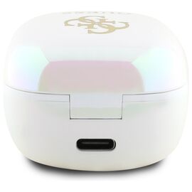Guess Bluetooth headphones GUTWSJ144ESH TWS + docking station white/white Iridescent 4G Printed Logo