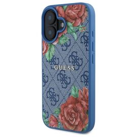Guess GUHMP16SP4ROPEMCB iPhone 16 6.1" blue/blue hardcase 4G Flowers Print MagSafe