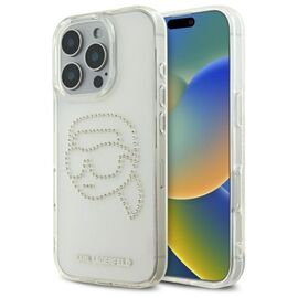 Karl Lagerfeld KLHCP16XHKHDCELT iPhone 16 Pro Max 6.9" transparent hardcase IML Rhinestones Karl Head