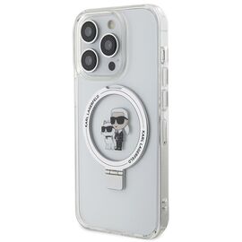Karl Lagerfeld KLHMP15LHMRSKCH iPhone 15 Pro 6.1" white/white hardcase Ring Stand Karl&amp;Choupette MagSafe