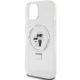 Karl Lagerfeld KLHMP15SHMRSKCH iPhone 15 / 14 / 13 6.1" white/white hardcase Ring Stand Karl&amp;Choupette MagSafe