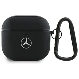 Mercedes MEA4CSLBK AirPods 4 cover black/black Leather Metal Logo | Techbox