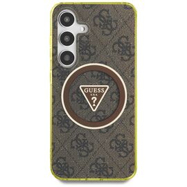 Guess 4G Glitter Triangle Buttons MagSafe Case for Samsung Galaxy S25 Brown | Techbox