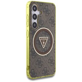 Guess 4G Glitter Triangle Buttons MagSafe Case for Samsung Galaxy S25 Brown | Techbox