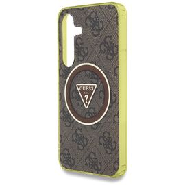 Guess 4G Glitter Triangle Buttons MagSafe Case for Samsung Galaxy S25 Brown | Techbox