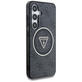 Guess 4G Glitter Triangle Buttons MagSafe Case for Samsung Galaxy S25 Plus Black | Techbox