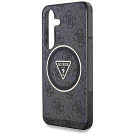 Guess 4G Glitter Triangle Buttons MagSafe Case for Samsung Galaxy S25 Plus Black | Techbox