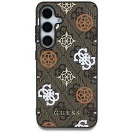Guess 4G Printed Colored Peony Pattern MagSafe case for Samsung Galaxy S25 brown | Techbox