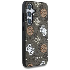Guess 4G Printed Colored Peony Pattern MagSafe case for Samsung Galaxy S25 brown | Techbox