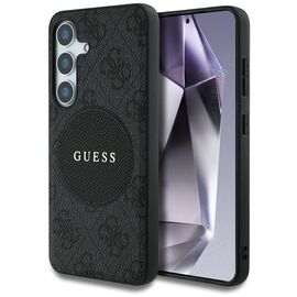 Guess 4G Round Patch Classic Logo MagSafe case for Samsung Galaxy S25 Plus black | Techbox