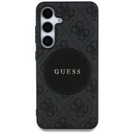 Guess 4G Round Patch Classic Logo MagSafe case for Samsung Galaxy S25 Plus black | Techbox