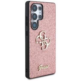 Guess Fixed Glitter Big 4G Metal Logo Case for Samsung Galaxy S25 Ultra Pink | Techbox