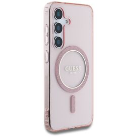 Guess Glitter Circle Classic Logo MagSafe Case for Samsung Galaxy S25 Pink | Techbox