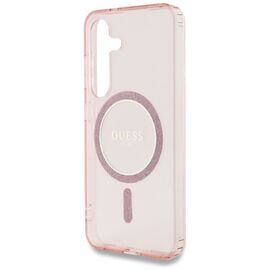 Guess Glitter Circle Classic Logo MagSafe Case for Samsung Galaxy S25 Pink | Techbox