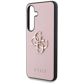 Guess Grained Big 4G Logo Small Classic Logo case for Samsung Galaxy S25 pink - Samsung Cases - Cases - Techbox