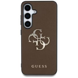Guess Grained Big 4G Logo Small Classic Logo case for Samsung Galaxy S25 Plus brown - Samsung Cases - Cases - Techbox