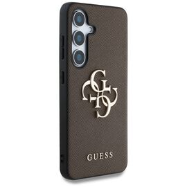 Guess Grained Big 4G Logo Small Classic Logo case for Samsung Galaxy S25 Plus brown - Samsung Cases - Cases - Techbox
