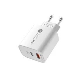 A6MaxL 20W USB-A USB-C Wall Charger with 1m USB-C - Lightning Cable - White - Travel Chargers - Smartphone Chargers - Techbox
