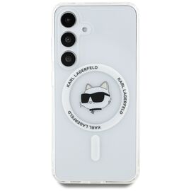 Case Karl Lagerfeld Button Choupette Head Printed Logo MagSafe Samsung Galaxy S25 Plus white | Techbox