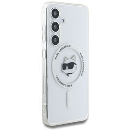 Case Karl Lagerfeld Button Choupette Head Printed Logo MagSafe Samsung Galaxy S25 Plus white | Techbox