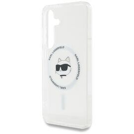 Case Karl Lagerfeld Button Choupette Head Printed Logo MagSafe Samsung Galaxy S25 Plus white | Techbox