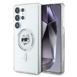 Case Karl Lagerfeld Button Choupette Head Printed Logo MagSafe Samsung Galaxy S25 Ultra white | Techbox
